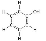 The line-bond structure of phenol.