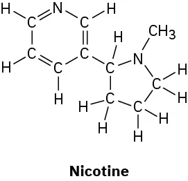 Chemical structure of nicotine.