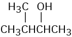 The condensed structural formula has a 4-carbon chain. C2 is bonded to a hydroxyl group. C3 is bonded to a methyl group.