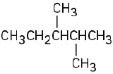 The molecular structure of 2,3-dimethylpentane featuring a five-carbon chain.