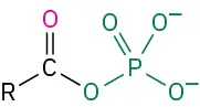 The structure of acyl phosphate in which a phosphate group is linked to an acyl group.