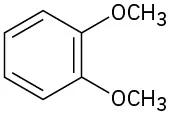 A benzene ring with O C H 3 substituents on two adjacent carbons.