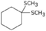 A cyclohexane in which one carbon is substituted with two S C H 3 groups.