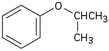 A central oxygen connected to a benzene ring and an isopropyl group.