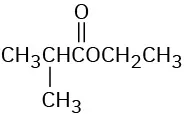The condensed structural formula of ethyl isobutyrate.