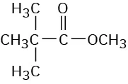 A chemical structure of methyl 2,2-dimethyl propionate.
