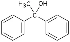 The structure of tertiary alcohol where a central carbon is bound to a benzene ring, two methyl groups, and a hydroxyl group.
