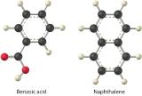 Benzoic acid and naphthalene.