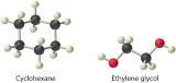 Cyclohexane and ethylene glycol.