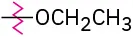 ساختار گروهی که O C H 2 C H 3 به یک پیوند منفرد باز که دارای یک خط موجی در سراسر آن است پیوند خورده است.
