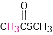 A thioester functional group where R and R dash are methyl groups. Condensed formula reads C H 3 bonded to C O bonded to S bonded to C H 3.
