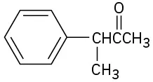 The structure of 3-phenyl-2-butanone where a phenyl group is bonded to C 3 and C2 is a carbonyl group.