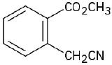A substituted benzene ring in which C O 2 C H 3 group is ortho to a C H 2 C triple bond N group
