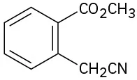 A substituted benzene ring in which C O 2 C H 3 group is ortho to a C H 2 C triple bond N group