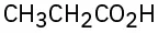 The structure of propanoic acid.