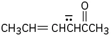 The structure of 2-hexenone with a negative charge and a lone pair of electrons on C 3