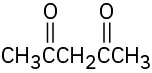 The structure of pentane-2,4-dione, carbonyl groups being at C 2 and C 4 of a five carbon chain.
