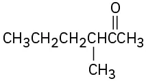 The structure of 3-methyl-2-hexanone where the carbonyl group is located at C 2 and a methyl group at C 3.