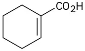 The structure of 1-cyclohexenecarboxylic acid in which a carboxylic acid group is attached to one of the double-bonded carbons in a cyclohexene ring.