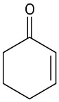 The structure 2-cyclohexen-1-one in which a carbonyl group is located at C 1 of a cyclohexene ring, the double bond being between C 2 and C 3.