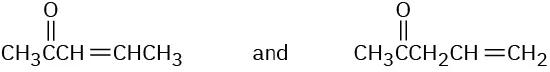 Chemical structures of pent-3-en-2-one and pent-4-en-2-one.