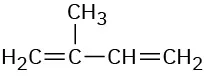 The condensed structural formula has a 4-carbon chain with double bonds between C 1-C 2 and C 3-C 4. C 2 is bonded to methyl.