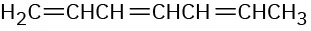 The condensed structural formula has a 7-carbon chain with double bonds between C 1-C 2, C 3-C 4, and C 5-C 6.