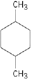 In a 6-membered carbon ring, C1 and C4 are each bonded to a methyl group.