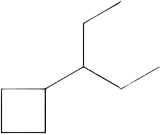 A cyclobutane ring is bonded to C3 of a 5-carbon chain.