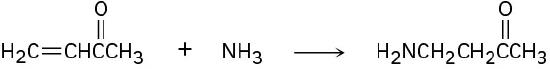But-3-en-2-one reacts with ammonia form 4-aminobutan-2-one.