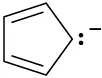 A cyclopentadiene ring with a lone pair and a negative charge on C5.