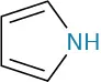 The structure of pyridine, a heterocyclic amine. It comprises a five-membered ring incorporating one nitrogen that has a hydrogen attached. There are double bonds between pairs of carbon atoms.
