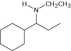 Chemical structure of 1-cyclohexyl-N-ethyl-1-propanamine.