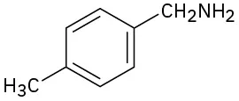 ساختار بنزن با یک جایگزین متیل و، برای آن، یک جایگزین C H 2 N H 2.