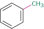 A benzene ring with a methyl group, highlighted in green, at C1.