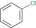 A benzene ring with a single bonded chlorine atom, highlighted in green.
