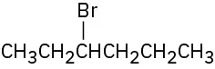 A chemical structure of 3-bromohexane.
