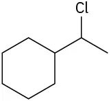 A chemical structure of 1-chloroethylcyclohexane.