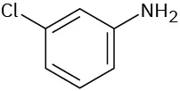 In a benzene ring, C 1 and C 3 are bonded to an amine group and a chlorine atom, respectively.