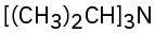 The structure of triisopropyl amine. It comprises three isopropyl groups linked to a nitrogen atom.