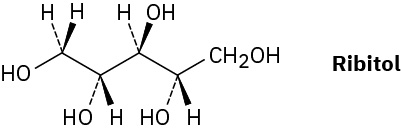 Acyclic wedge-dash structure of ribitol.