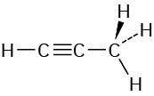 The wedge-dash structure of propyne.