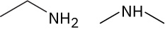 Chemical structures of ethylamine and dimethylamine.