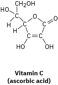 Chemical structure of vitamin C.