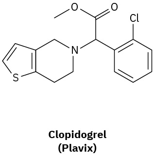 ساختار پیوند خطی کلوپیدوگرل (Plavix).