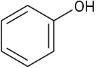 The bond-line structure has a benzene ring with a hydroxyl group at C1.