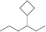 The C3 of a 6-carbon chain is bonded to a 4-membered carbon ring.