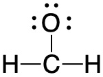 Lewis structure of formaldehyde with no double bonds.