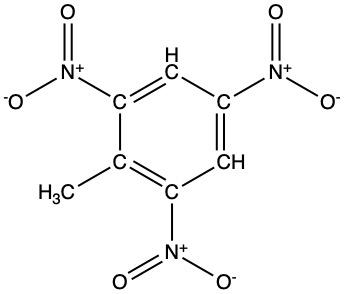 Lewis structure of TNT.