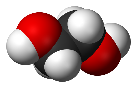Spacefill model of ethylene glycol